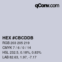 カラーコード: HEX #CBCDDB | qconv.com