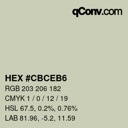 Color code: HEX #CBCEB6 | qconv.com