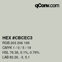 Color code: HEX #CBCEC3 | qconv.com