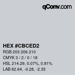 Color code: HEX #CBCED2 | qconv.com