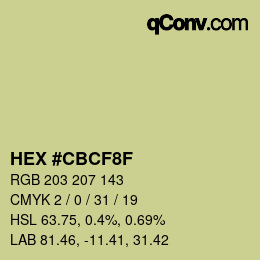 Color code: HEX #CBCF8F | qconv.com