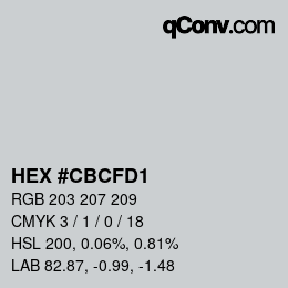 カラーコード: HEX #CBCFD1 | qconv.com
