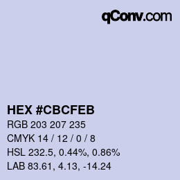 カラーコード: HEX #CBCFEB | qconv.com