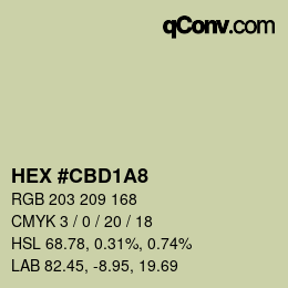 Color code: HEX #CBD1A8 | qconv.com