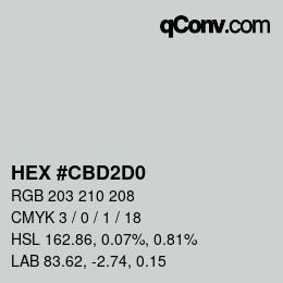 Color code: HEX #CBD2D0 | qconv.com