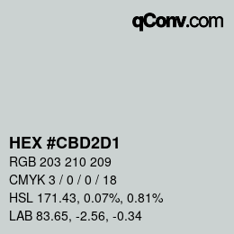 Color code: HEX #CBD2D1 | qconv.com