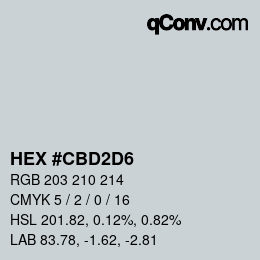 Color code: HEX #CBD2D6 | qconv.com