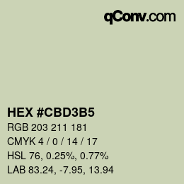 Color code: HEX #CBD3B5 | qconv.com