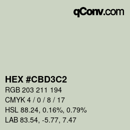 Color code: HEX #CBD3C2 | qconv.com