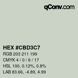 Color code: HEX #CBD3C7 | qconv.com