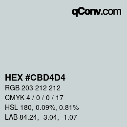 Color code: HEX #CBD4D4 | qconv.com
