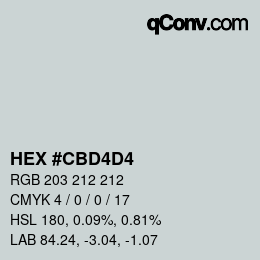 Color code: HEX #CBD4D4 | qconv.com