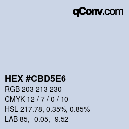 Color code: HEX #CBD5E6 | qconv.com
