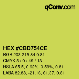 Farbcode: HEX #CBD754CE | qconv.com