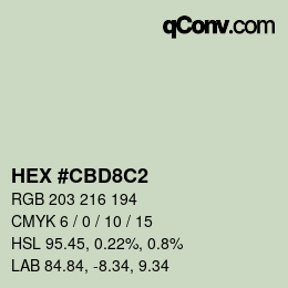 Color code: HEX #CBD8C2 | qconv.com