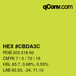 Color code: HEX #CBDA3C | qconv.com