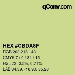 Código de color: HEX #CBDA8F | qconv.com