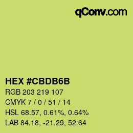 Color code: HEX #CBDB6B | qconv.com