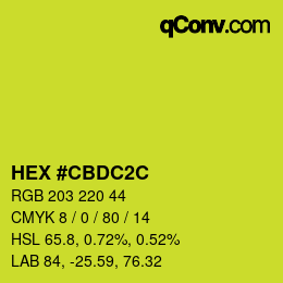 Color code: HEX #CBDC2C | qconv.com