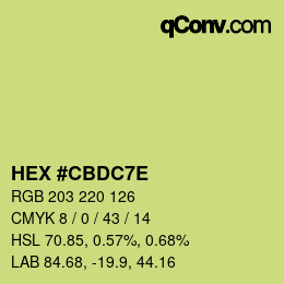 Color code: HEX #CBDC7E | qconv.com