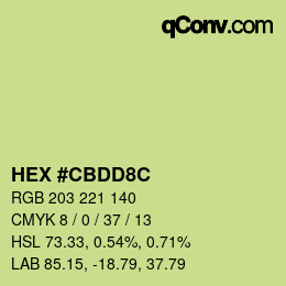 Color code: HEX #CBDD8C | qconv.com