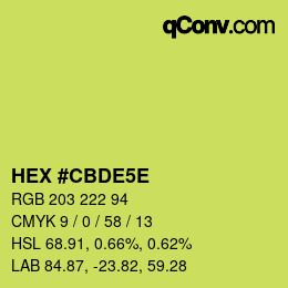 カラーコード: HEX #CBDE5E | qconv.com