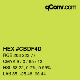 カラーコード: HEX #CBDF4D | qconv.com