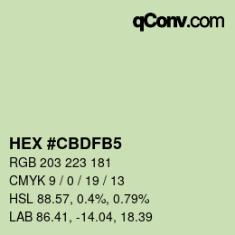 颜色代码: HEX #CBDFB5 | qconv.com