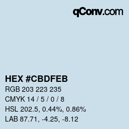 Color code: HEX #CBDFEB | qconv.com