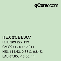 Color code: HEX #CBE3C7 | qconv.com