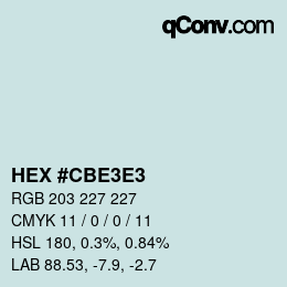 Color code: HEX #CBE3E3 | qconv.com