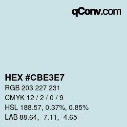 Color code: HEX #CBE3E7 | qconv.com