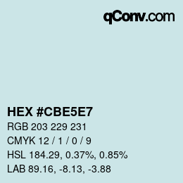 Color code: HEX #CBE5E7 | qconv.com