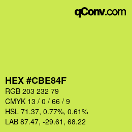 颜色代码: HEX #CBE84F | qconv.com