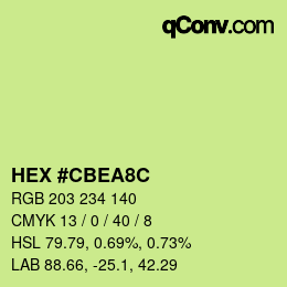 カラーコード: HEX #CBEA8C | qconv.com