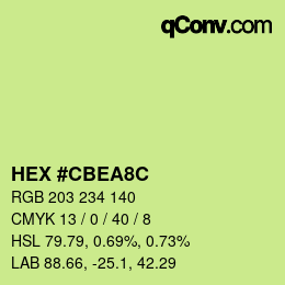 Color code: HEX #CBEA8C | qconv.com