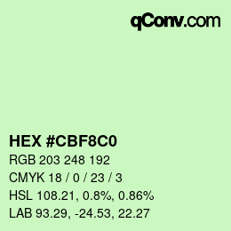 Color code: HEX #CBF8C0 | qconv.com