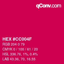 Color code: HEX #CC004F | qconv.com