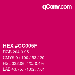 Color code: HEX #CC005F | qconv.com