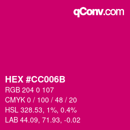 Color code: HEX #CC006B | qconv.com