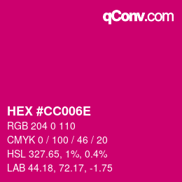 Color code: HEX #CC006E | qconv.com