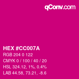 Color code: HEX #CC007A | qconv.com