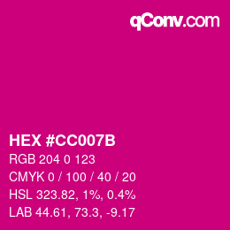 Color code: HEX #CC007B | qconv.com