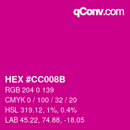 Color code: HEX #CC008B | qconv.com