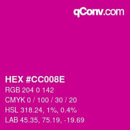 Color code: HEX #CC008E | qconv.com