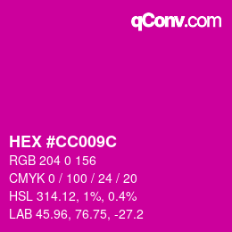 Color code: HEX #CC009C | qconv.com