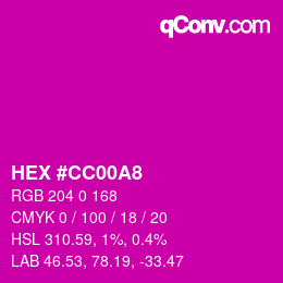 Color code: HEX #CC00A8 | qconv.com