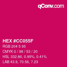 Color code: HEX #CC055F | qconv.com