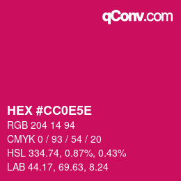 Color code: HEX #CC0E5E | qconv.com