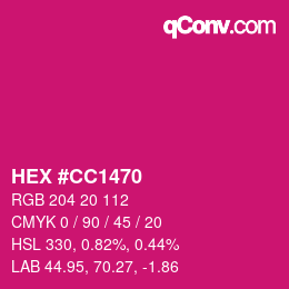 Color code: HEX #CC1470 | qconv.com